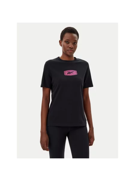 Reebok T-Shirt Regular Fit μαύρο