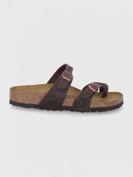 Birkenstock Șlapi de piele Mayari femei maro