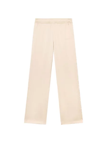 Pantaloni Off-white din satin alergare alb