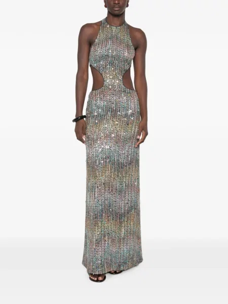 Rochie maxi Missoni cu paiete gri