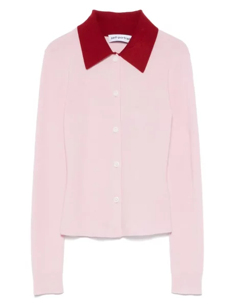 Cardigan Self-portrait de lână roz