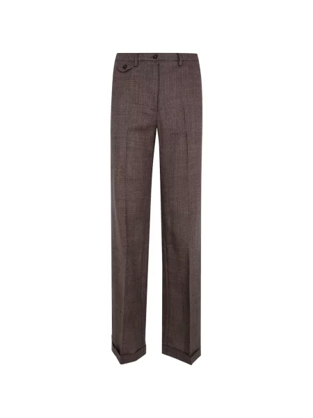 Pantaloni Seventy de lână cu model pepito maro