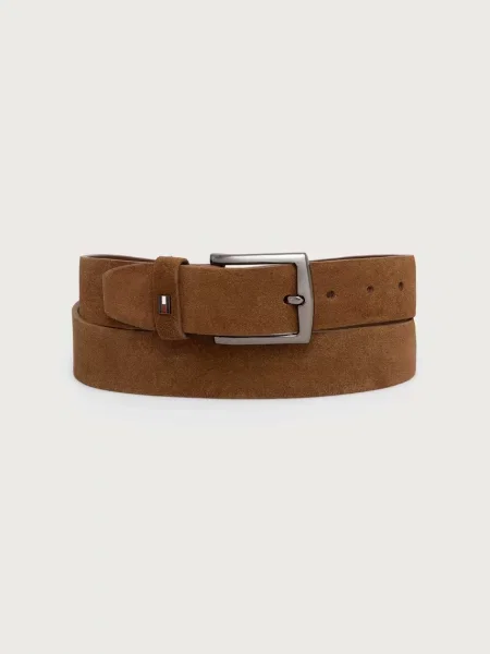 Tommy Hilfiger curea pentru bărbați din piele întoarsă maro