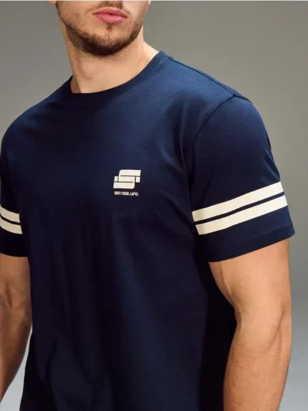 Футболка Sinsay с принтом синяя