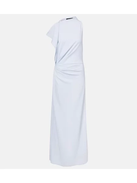 Rochie maxi Proenza Schouler drapată de costum albastru