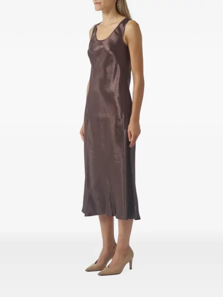 Rochie midi Max Mara din satin maro