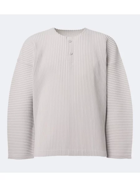 Cămașă Homme Plisse Issey Miyake cu guler henley gri
