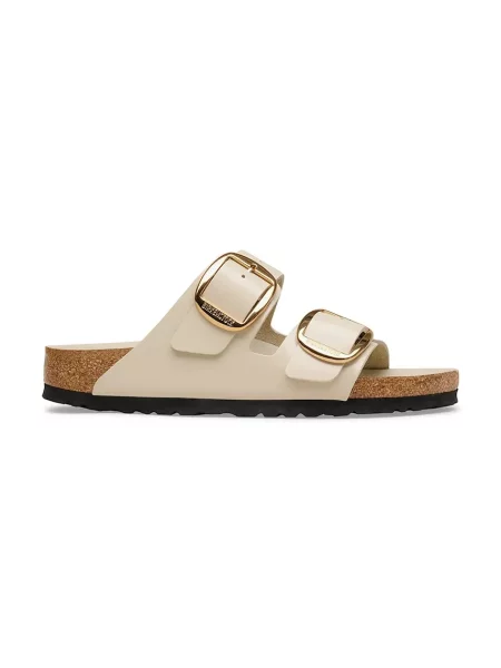 Birkenstock șlapi de piele Arizona Big Buckle bej