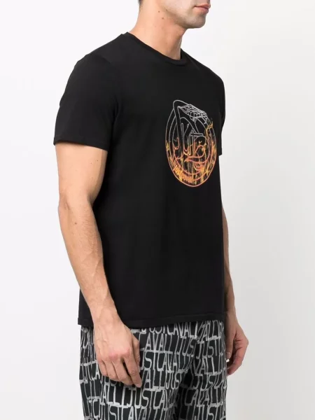 Tricou Just Cavalli cu imagine negru