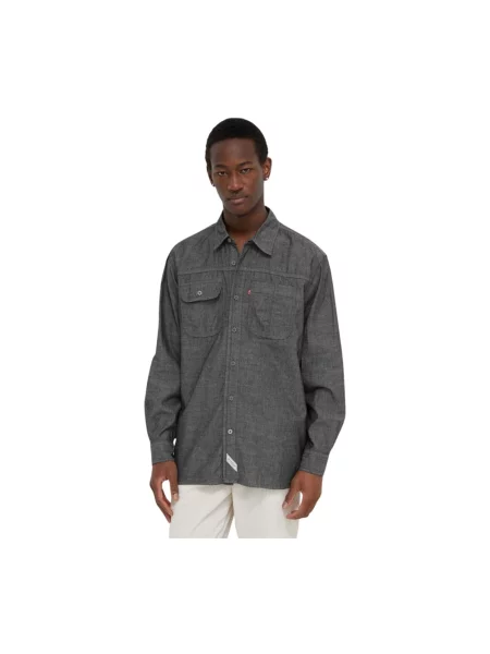 Levi's koszula jeansowa relaxed z kołnierzykiem klasycznym szary