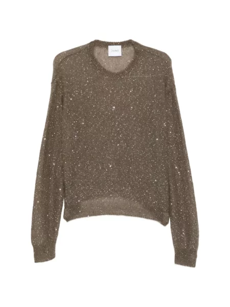 Pulover Nude cu paiete de mohair verde