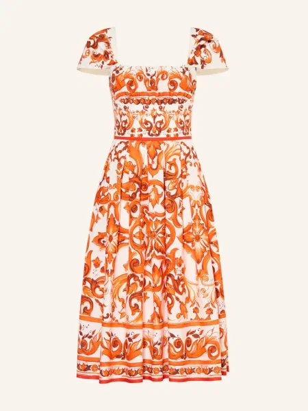Dolce & Gabbana Šaty oranžová bílá