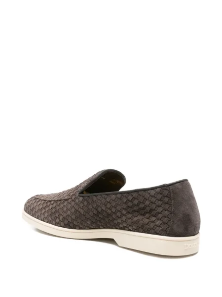 Pantofi loafer Doucal's din piele de căprioară maro