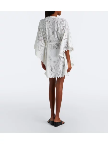 Rochie Melissa Odabash cu model floral din dantelă alb