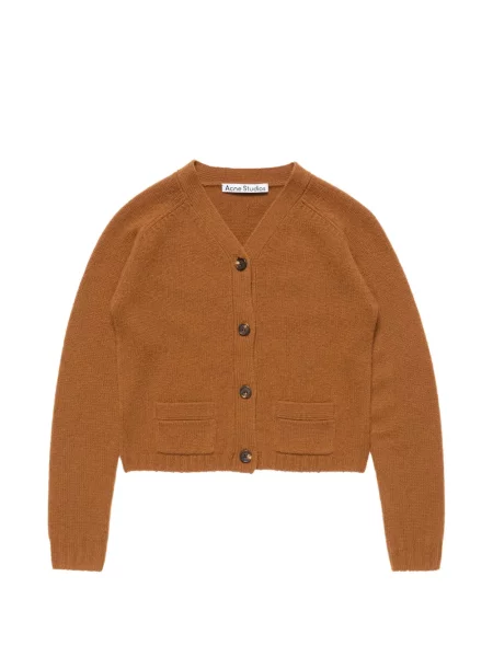 Cardigan Acne Studios din cașmir cu decolteu în V maro