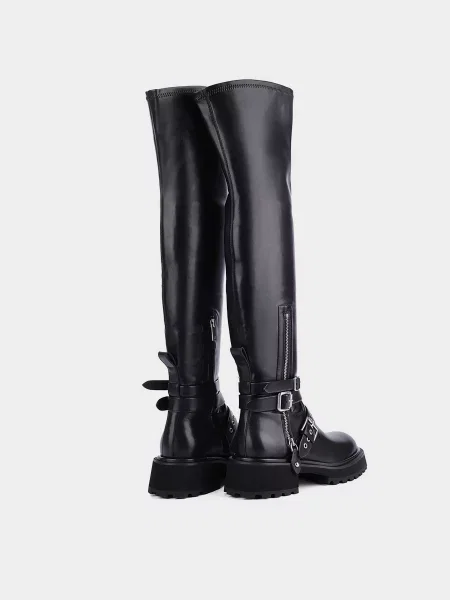 Шкіряні Ботфорти MIRATON чорний