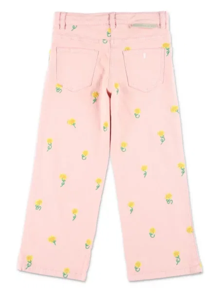 Jeansy straight leg dziecięce Stella Mccartney różowe