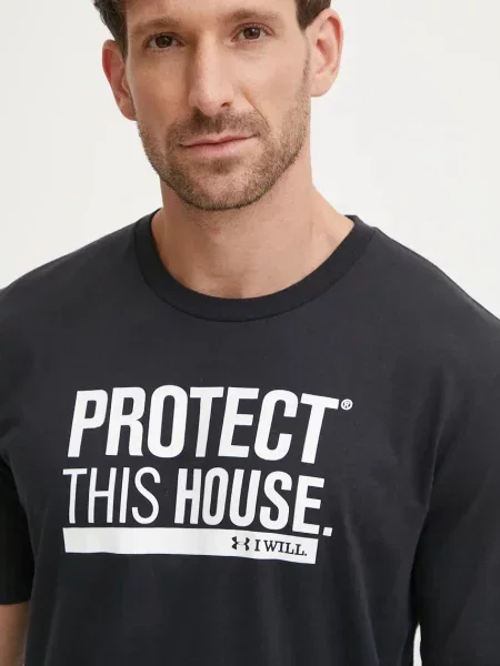 Тениска за трениране Under Armour Protect This House черно
