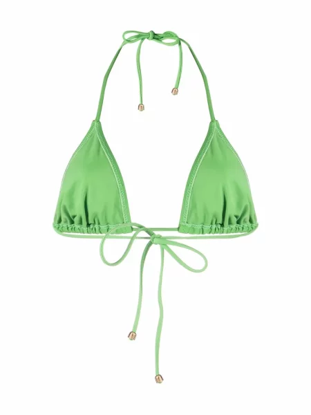 Palaidinė be rankovių Nanushka su petnešėlėmis aplink kaklą žalia