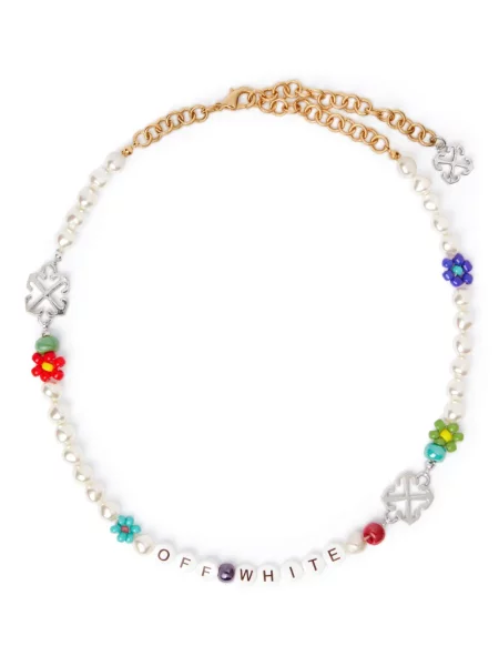 Colier Off-white cu mărgele alb