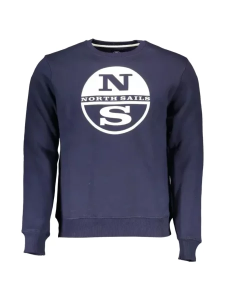 Pulover North Sails cu decolteu rotund cu autograf albastru