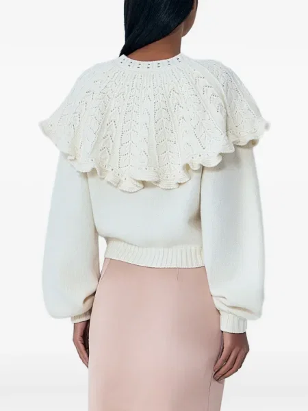 Gulerat cardigan Chloé tricotate cu volane