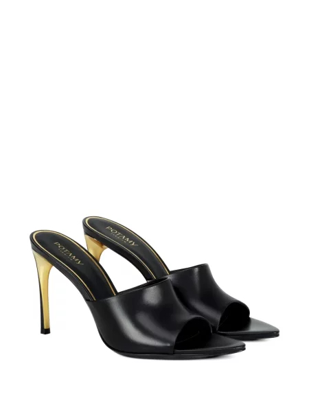 Papuci tip mules Potamy din piele negru