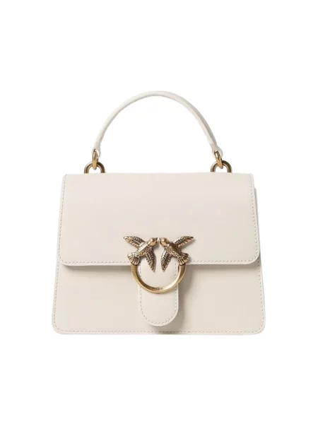 Torebka crossbody Pinko skórzana beżowa