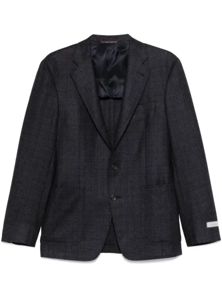 Sacou Canali în carouri albastru