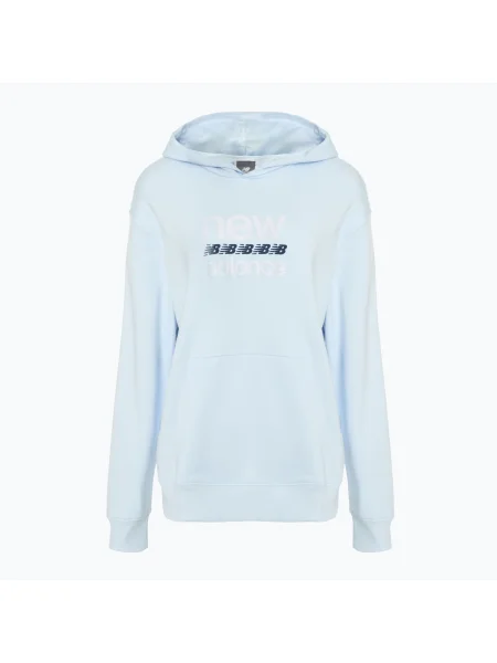 Хавлиени суичър с качулка New Balance синьо