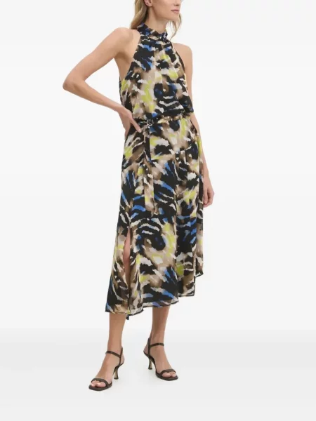 Rochie Dkny cu imagine cu imprimeu abstract de costum negru