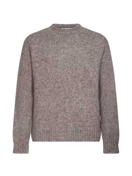 Pulover Roberto Collina cu decolteu rotund chunky maro