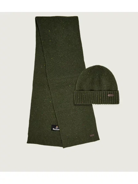 Barbour sapka és sál zöld