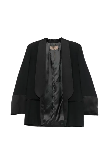 Sacou Simona Corsellini din satin cu rever negru