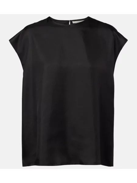 Top Asceno de mătase negru
