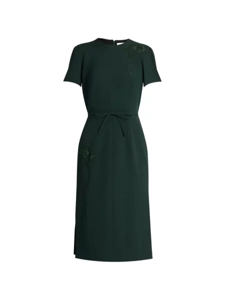 Rochie Erdem cu model floral verde