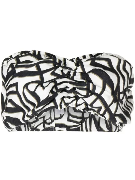 Sutien Bambah cu imagine cu imprimeu geometric negru