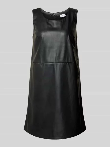 Sukienka mini z imitacji skóry model ‘DEDE’ Vila czarna