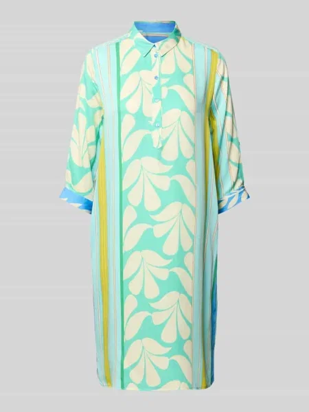 Sukienka koszulowa z z listwą guzikową Milano Italy błękitna