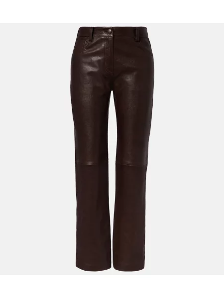 Pantaloni Magda Butrym din piele maro