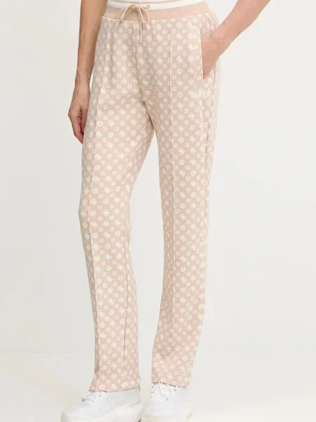 Guess spodnie dresowe NEW AGGIE beżowe