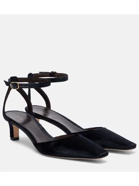 Pantofi cu toc The Row de catifea negru