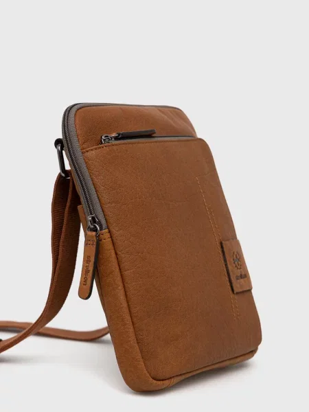 Torba na ramię ze skóry naturalnej model ‘BRIAN’ Strellson brązowa