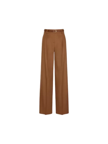 Spodnie Max Mara Studio wełniane brązowe