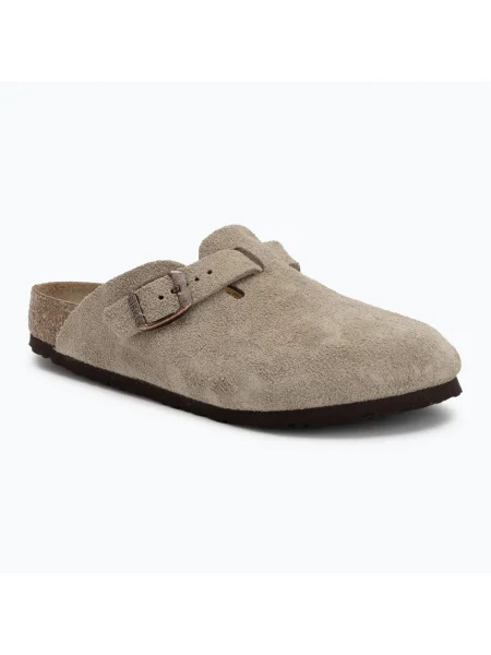BIRKENSTOCK Boston Kids Narrow тъмнокафяви джапанки бежово