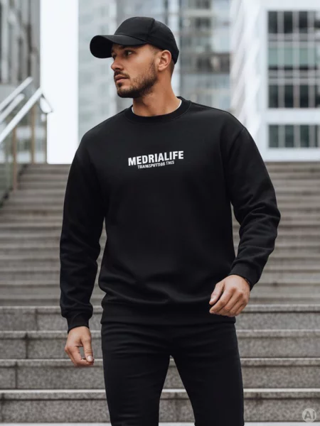 Bluza z nadrukiem Dstreet czarna