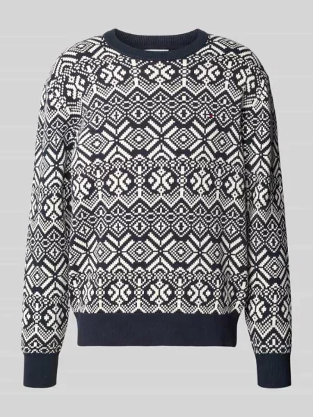 Tommy Hilfiger Sweter Fairisle granatowy