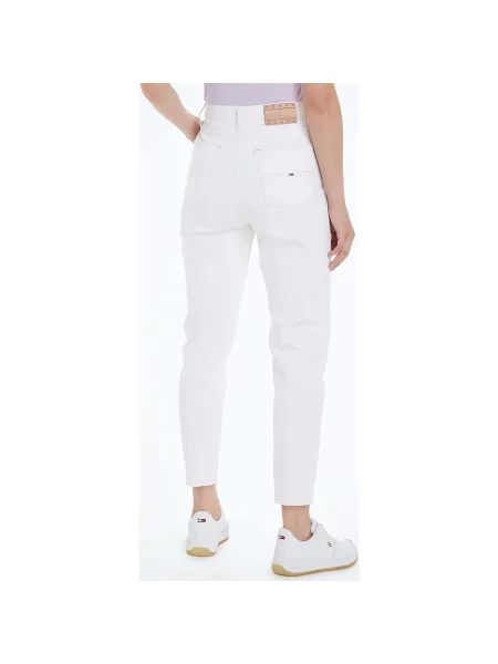 Blugi mom fit Tommy Jeans alb