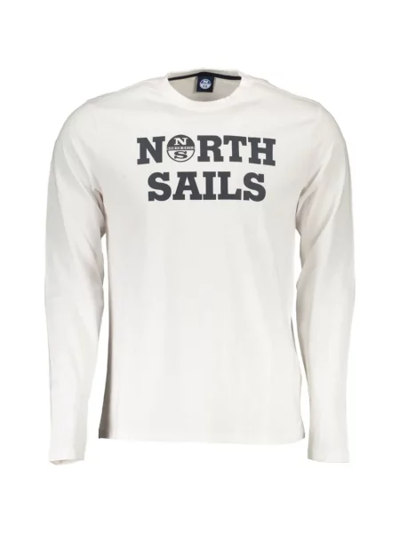 Lung tricou North Sails cu imagine alb