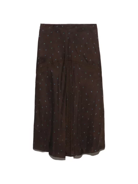 Fustă Bimba Y Lola cu model floral din dantelă în linie A albastru